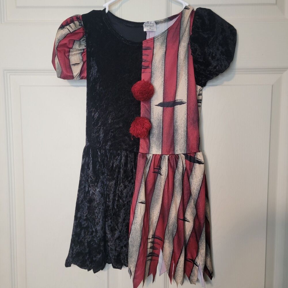 Girls Scary Clown costume Sz M Spirit